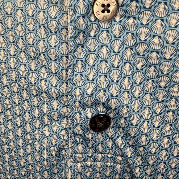 FootJoy Light Blue Performance Golf Polo with Sea Shell Pattern Size XL EUC - Picture 2 of 6